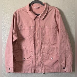 Women’s Sz.XXL Field/Utility Shacket Jacket Desert Rose Zip Front Cinch Waist
